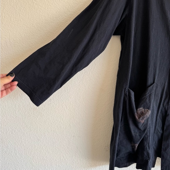 BLUE FISH Lagenlook  Airy Cotton Tie-Back Tunic Top Cover Pockets - Picture 3 of 12